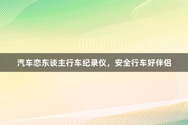 汽车恋东谈主行车纪录仪，安全行车好伴侣